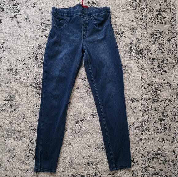 SPANX Denim Leggings Womens Size m Dark wash - Picture 2 of 8